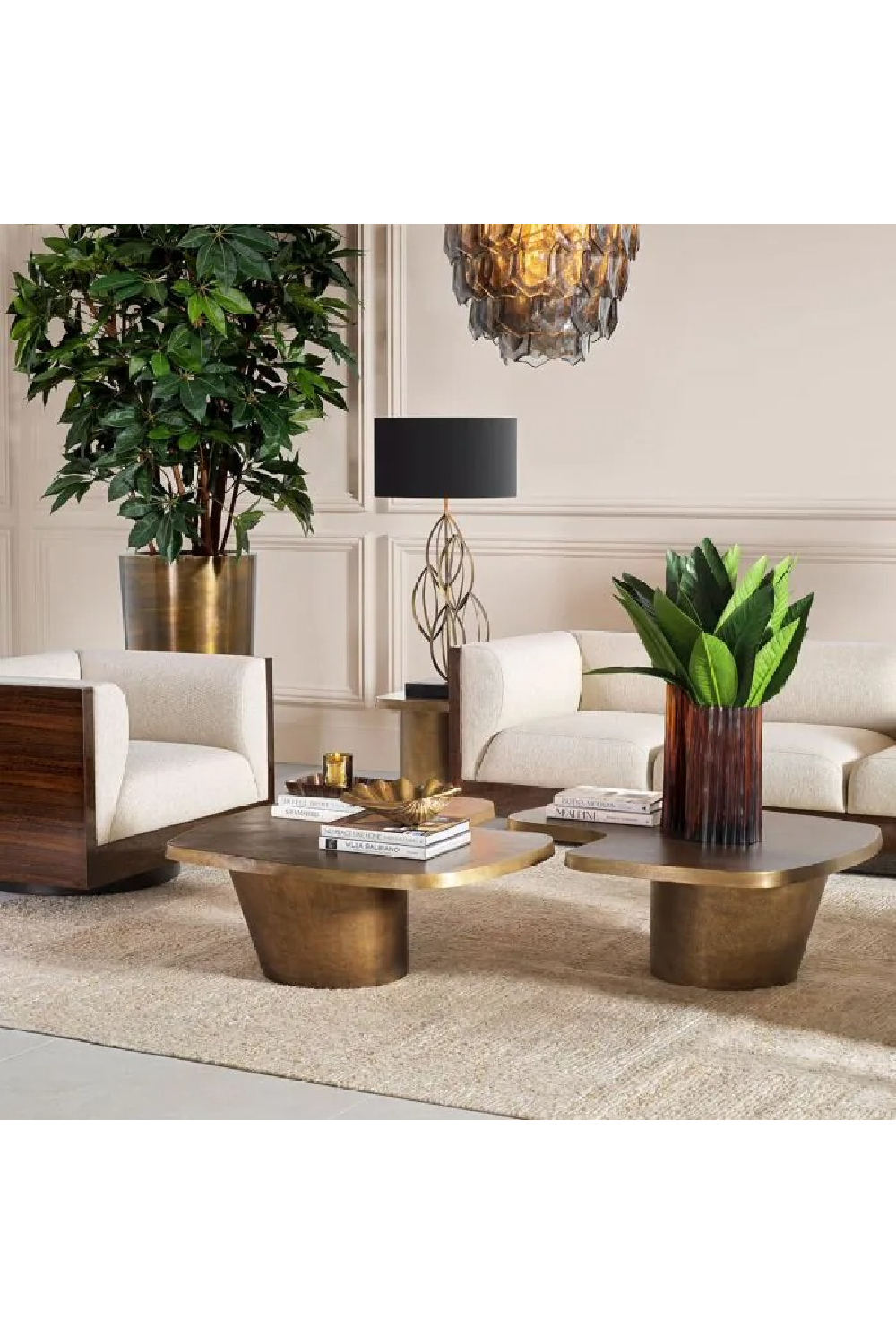 Vintage Brass Coffee Table Set (2) | Eichholtz Pierro | Oroa.com
