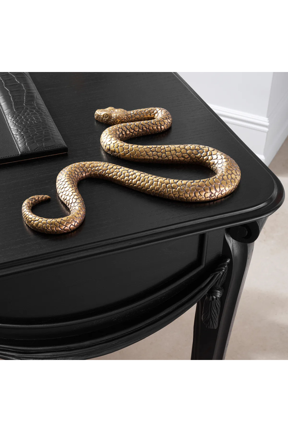 Vintage Brass Carved Object | Eichholtz Serpent | Oroa.com