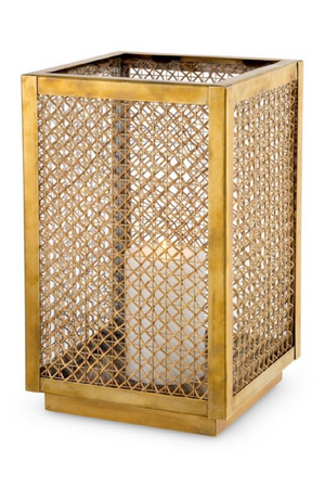 Brass Framed Rattan Hurricane | Eichholtz Cairo | Oroa.com