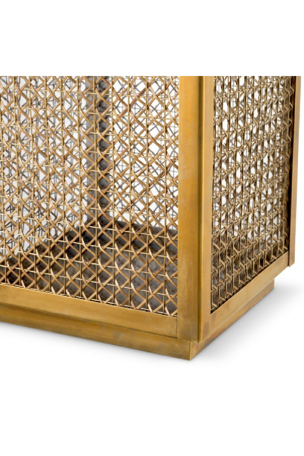 Brass Framed Rattan Hurricane | Eichholtz Cairo | Oroa.com