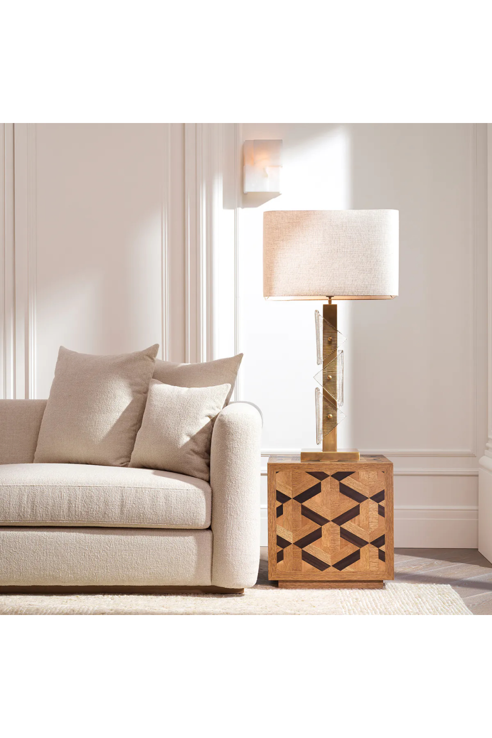 Oak Veneer Inlay Side Table | Eichholtz Rubicon | Oroa.com