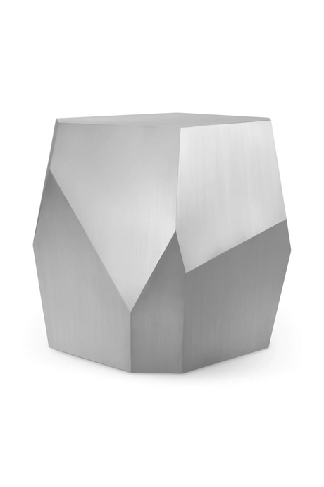 Brushed Steel Faceted Side Table | Eichholtz Ramiro | Oroa.com