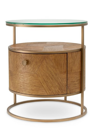 Round Oak Drawer Nightstand | Eichholtz Velutto | Oroa.com