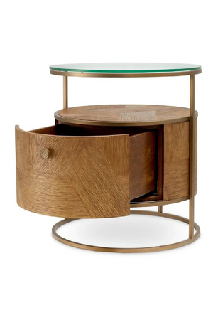Round Oak Drawer Nightstand | Eichholtz Velutto | Oroa.com