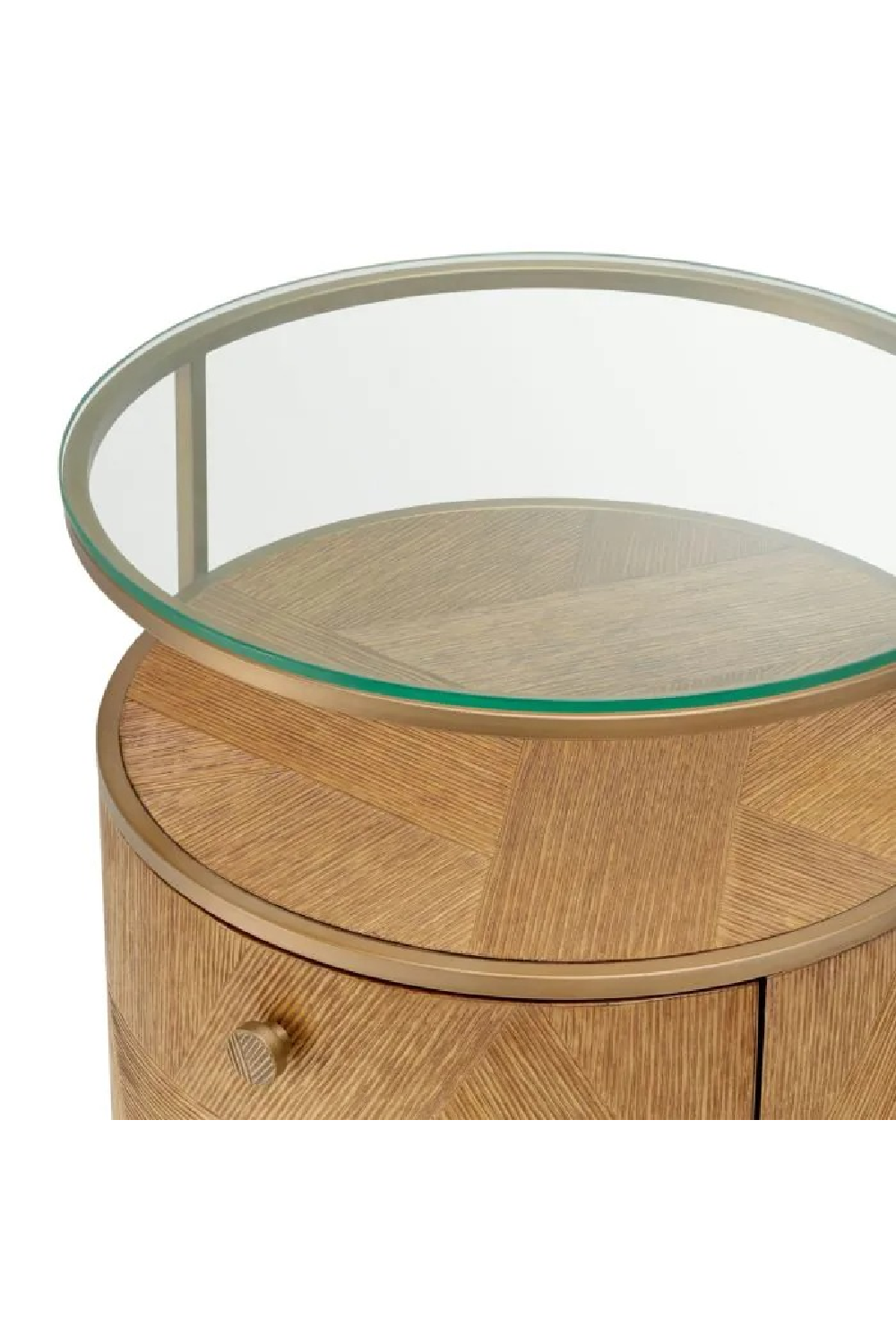 Round Oak Drawer Nightstand | Eichholtz Velutto | Oroa.com