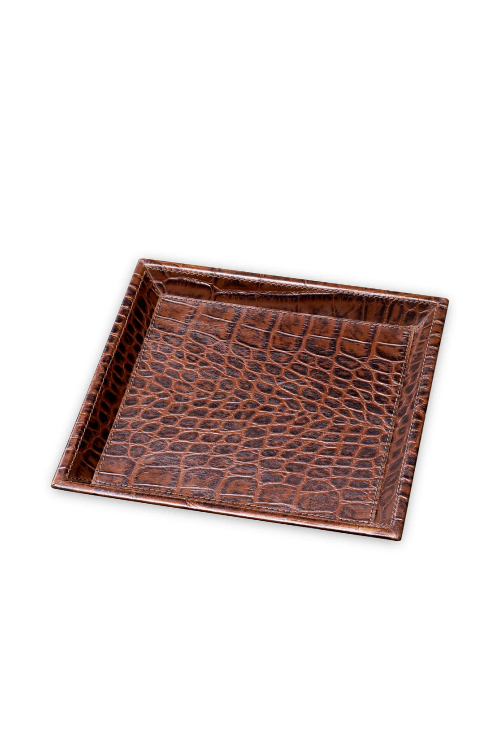 Croco Black Leather Tray Set (2) | Eichholtz Scaleo | Oroa.com