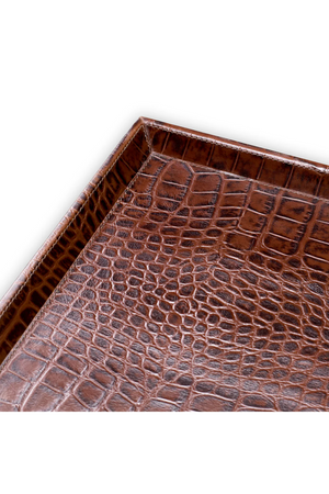 Croco Black Leather Tray Set (2) | Eichholtz Scaleo | Oroa.com