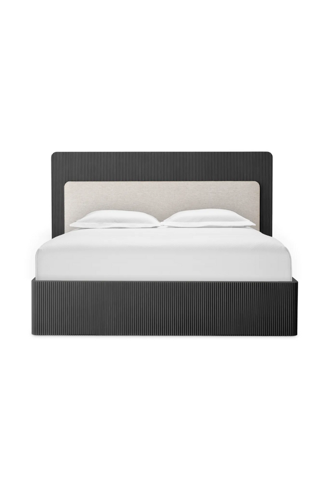 Dark Ribbed Wood Queen Bed | Eichholtz Dimitrios | Oroa.com