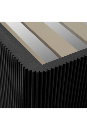 Dark Ribbed Wood Queen Bed | Eichholtz Dimitrios | Oroa.com