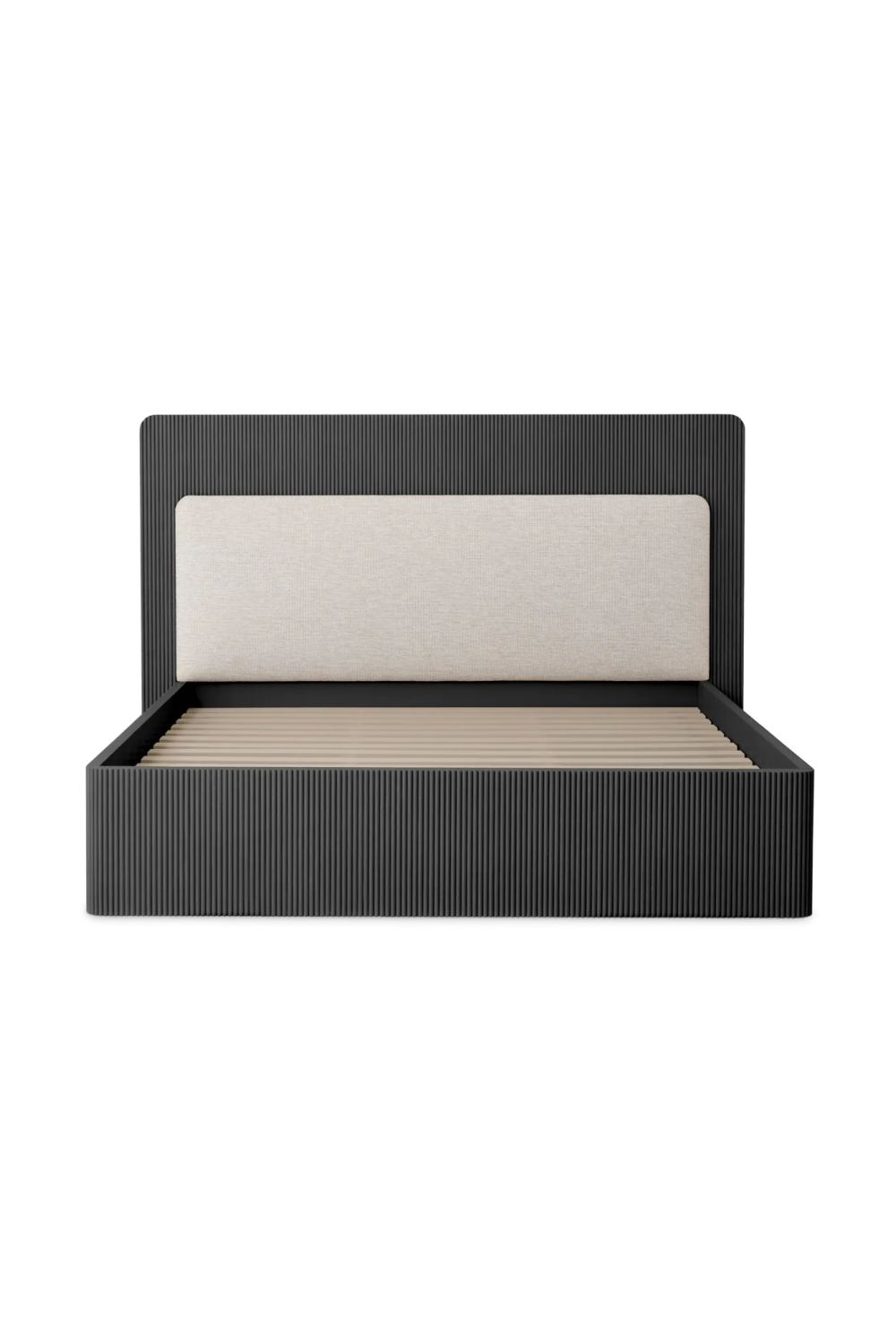 Dark Ribbed Wood Queen Bed | Eichholtz Dimitrios | Oroa.com