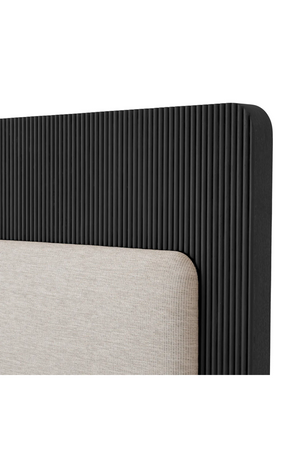 Dark Ribbed Wood Queen Bed | Eichholtz Dimitrios | Oroa.com