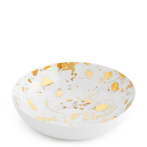 Gold Splatter Porcelain Serving Bowl | Jonathan Adler 1948 | Oroa.com