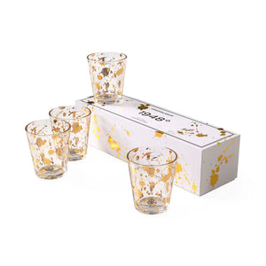 Gold Flecked Glassware Set (4) | Jonathan Adler 1948 Rocks | Oroa.com