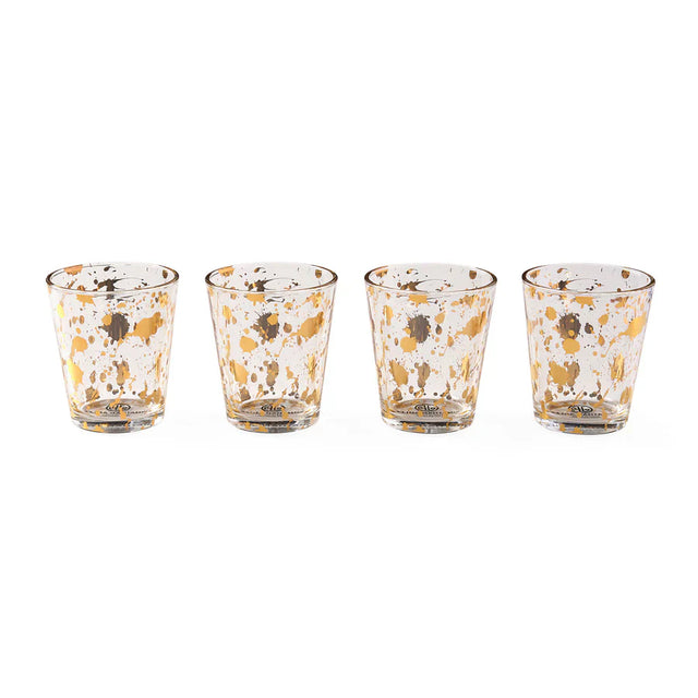 Gold Flecked Glassware Set (4) | Jonathan Adler 1948 Rocks | Oroa.com