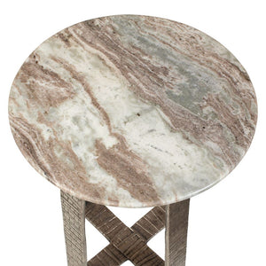   Round Marble Indoor/Outdoor Side Table | Oroa.com