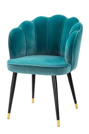 Green Velvet Scalloped Dining Chair | Eichholtz Bristol | Oroa.com