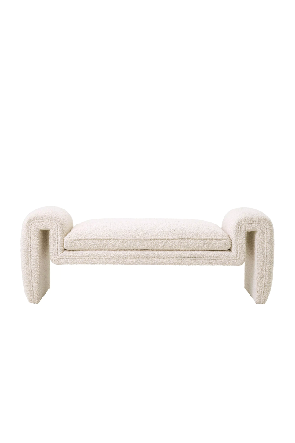Cream Bouclé Upholstered Bench | Eichholtz Tondo | Oroa.com