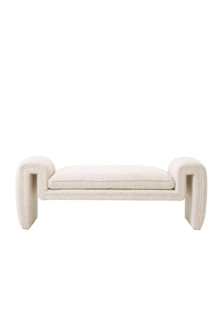 Cream Bouclé Upholstered Bench | Eichholtz Tondo | Oroa.com