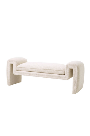 Cream Bouclé Upholstered Bench | Eichholtz Tondo | Oroa.com