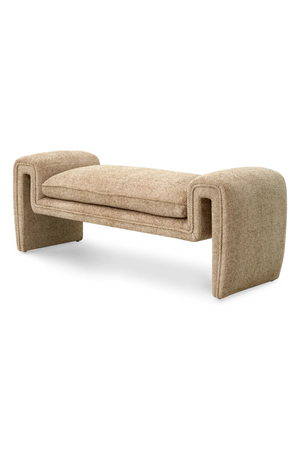 Cream Bouclé Upholstered Bench | Eichholtz Tondo | Oroa.com