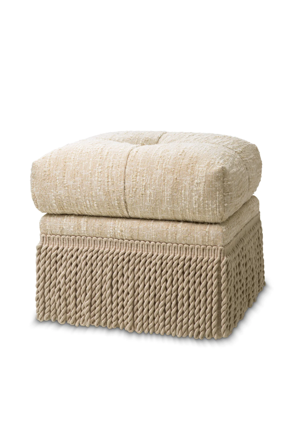 Cream Boucle Tufted Fringe Stool | Eichholtz Dorantes | Oroatrade.com