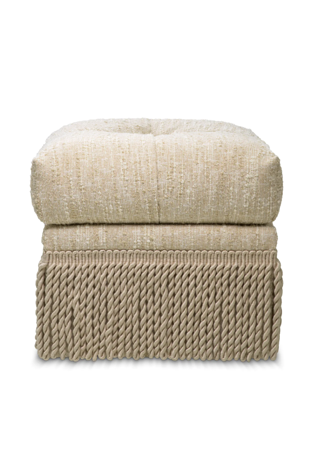 Cream Boucle Tufted Fringe Stool | Eichholtz Dorantes | Oroatrade.com