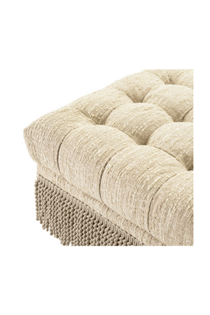 Cream Boucle Tufted Fringe Ottoman | Eichholtz Dorantes | Oroatrade.com