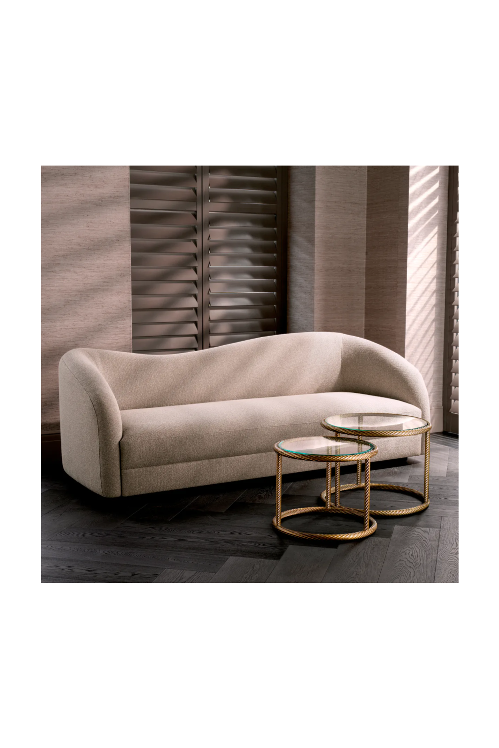 Greige Curved Sofa | Eichholtz Divisadero | Oroa.com 