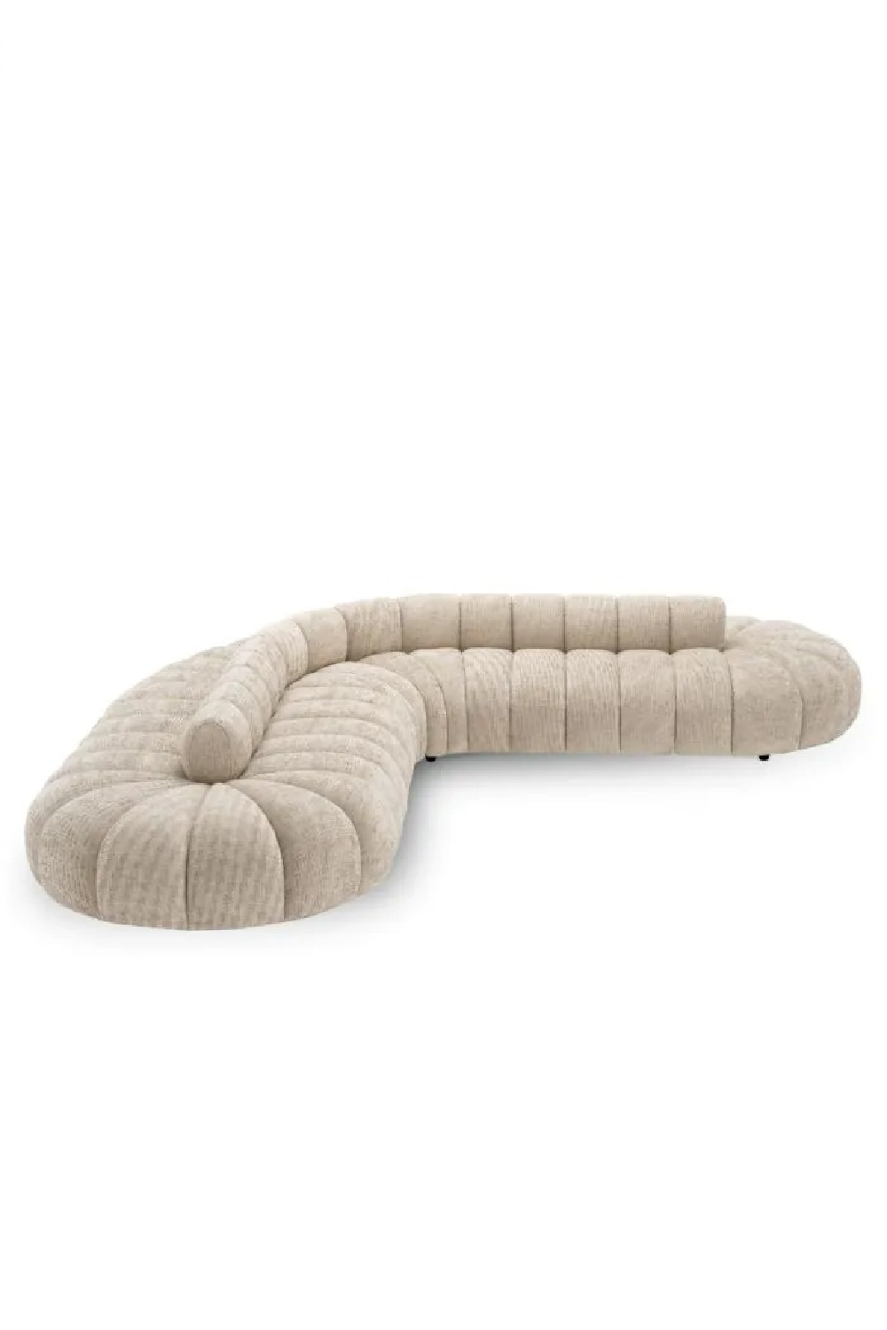 Beige Channeled Curved Sofa | Eichholtz Alison | Oroa.com