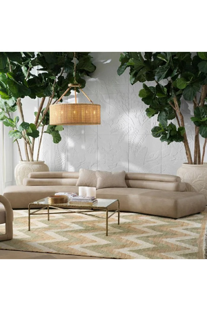 Beige Leather Curved Sofa | Eichholtz Marvella | Oroa.com