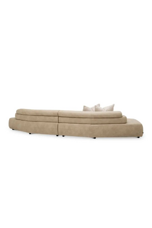 Beige Leather Curved Sofa | Eichholtz Marvella | Oroa.com
