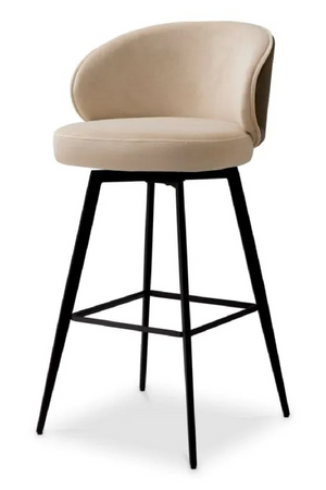 Curved-Back Beige Bar Stool | Eichholtz Camerota | Oroa.com