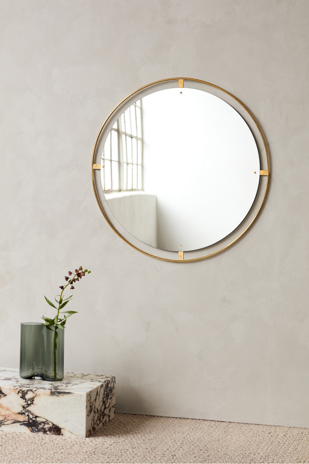 Round Brass Mirror L | Audo Copenhagen Nimbus | Oroa.com