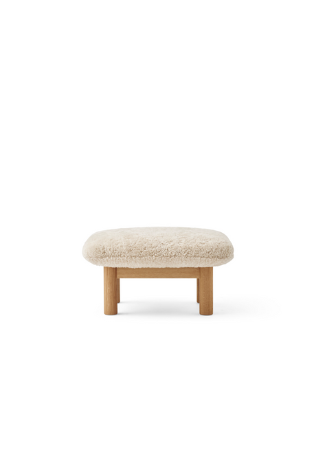Wooden Leg Sheepskin Ottoman | Audo Copenhagen Brasilia | Oroa.com
