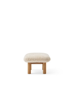 Wooden Leg Sheepskin Ottoman | Audo Copenhagen Brasilia | Oroa.com