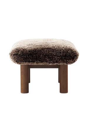 Wooden Leg Sheepskin Ottoman | Audo Copenhagen Brasilia | Oroa.com