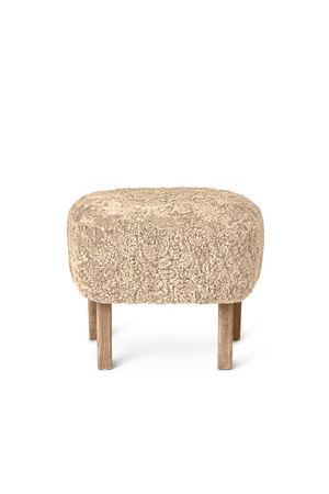 Oak Base Upholstered Ottoman | Audo Copenhagen Ingeborg | Oroa.com