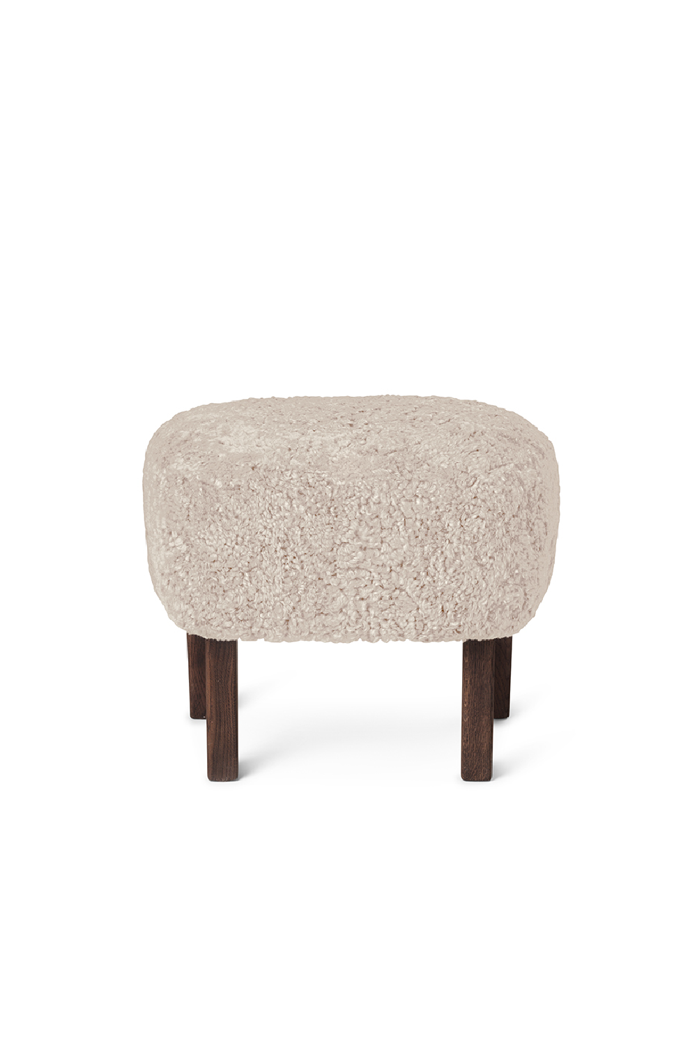 Oak Base Upholstered Ottoman | Audo Copenhagen Ingeborg | Oroa.com