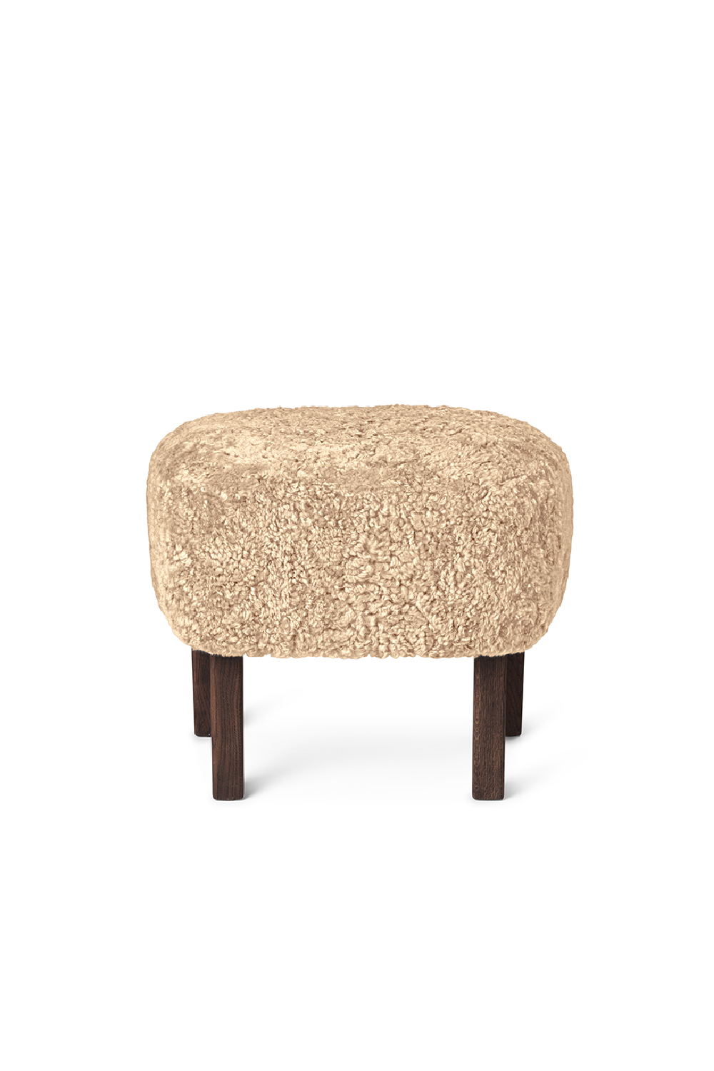 Oak Base Upholstered Ottoman | Audo Copenhagen Ingeborg | Oroa.com