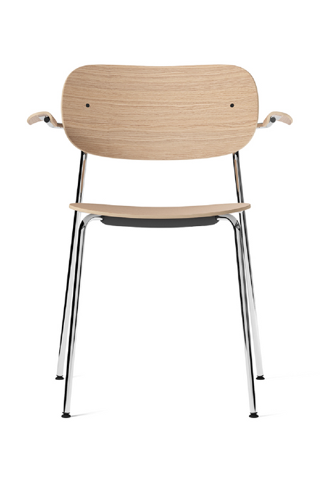Chrome Base Oak Dining Armchair | Audo Copenhagen Co | Oroa.com