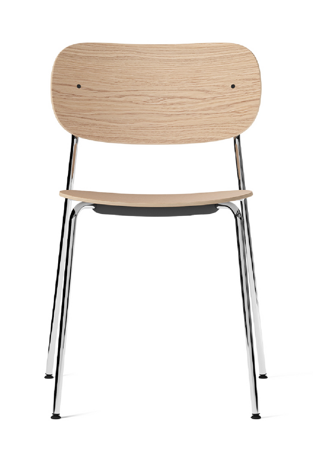 Chrome Base Oak Dining Chair | Audo Copenhagen Co | Oroa.com