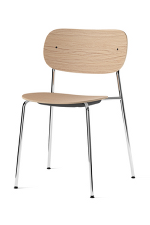 Chrome Base Oak Dining Chair | Audo Copenhagen Co