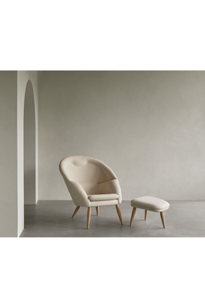 Wooden Leg Ottoman | Audo Copenhagen Oda | Oroa.com