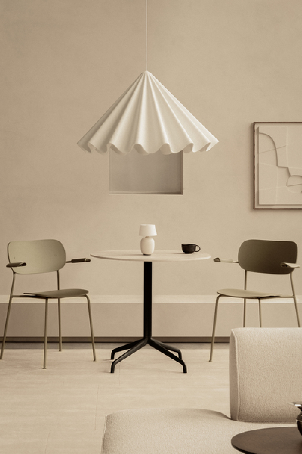 White Wavy Conical Pendant Lamp | Audo Copenhagen Dancing | Oroa.com