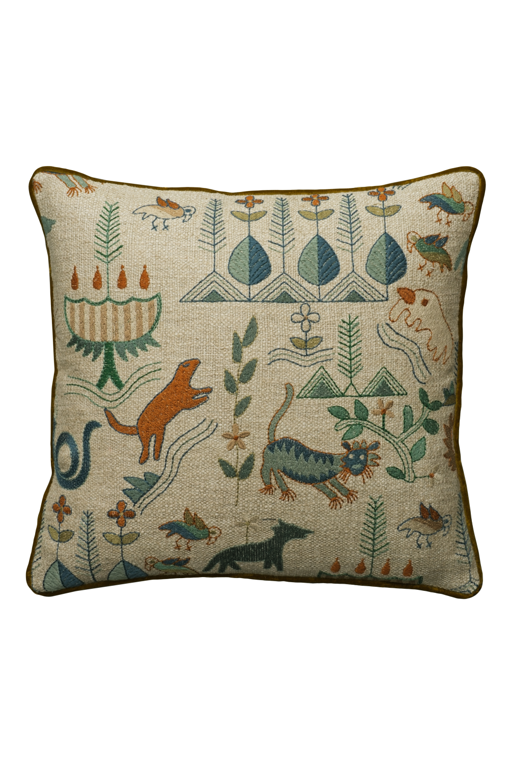 Embroidered Linen Cushion | Andrew Martin Scout | Oroa.com