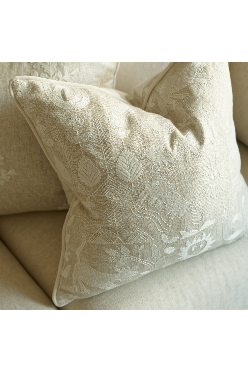 Embroidered Linen Cushion | Andrew Martin Scout | Oroa.com