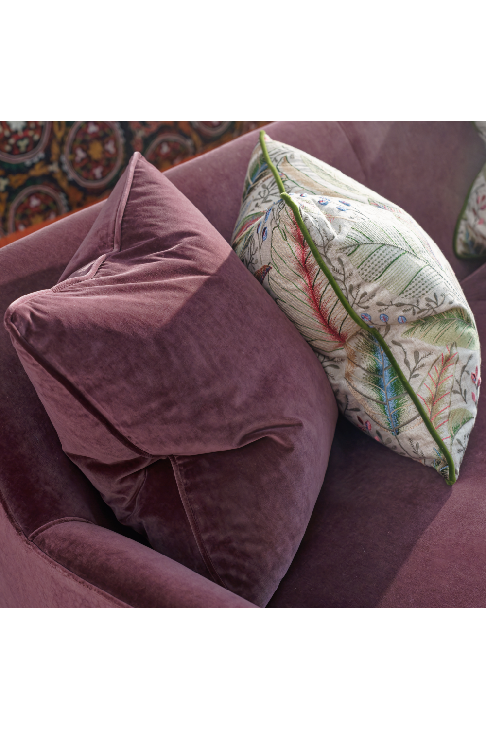 Foliage Embroidery Linen Cushion | Andrew Martin Spirit | Oroa.com