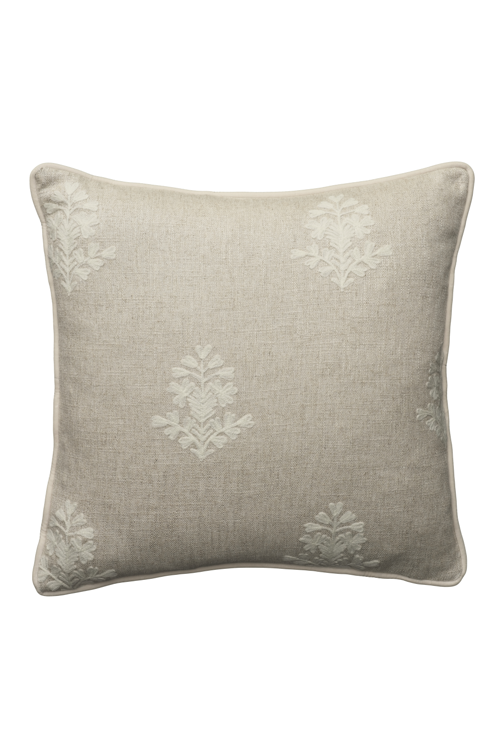 Ivory Linen Embroidered Cushion | Andrew Martin Alba | Oroa.com