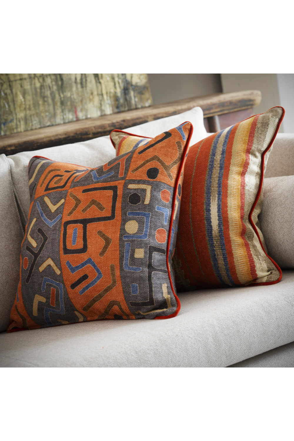 Geometric Patterned Throw Pillow | Andrew Martin Ashanti | Oroa.com