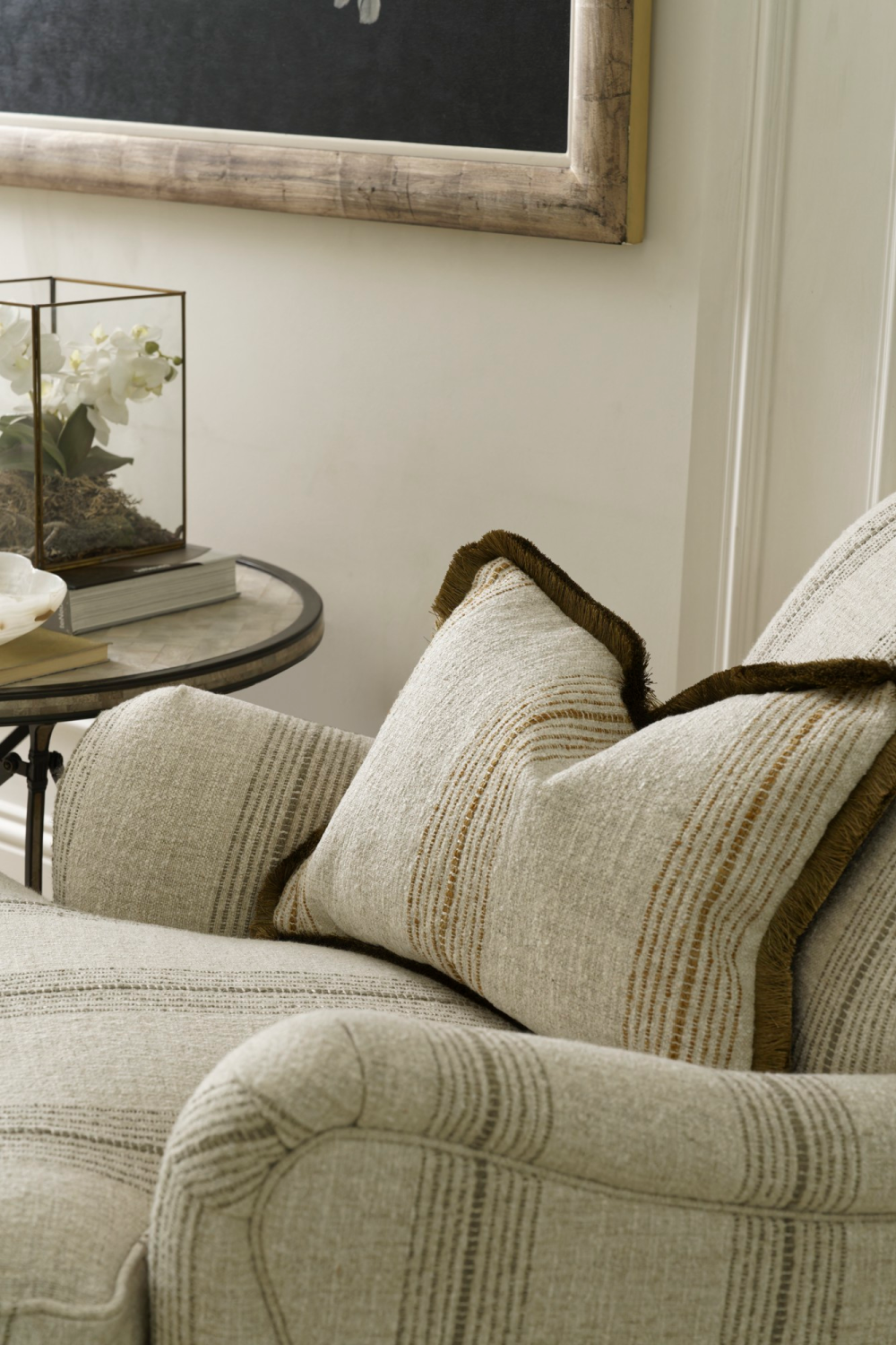 Stripe Linen Rectangular Cushion | Andrew Martin Atrani | Oroa.com